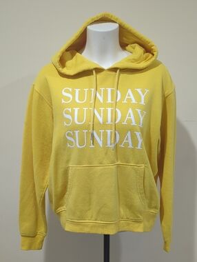 H&M Yellow Graphic 'SUNDAY' Men's Hoodie